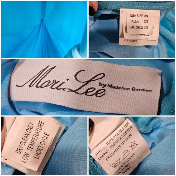 Mari Lee Strapless Lace Gown ✦ Ocean Blue Crystal Beaded Floor‑Length Prom Dress - Picture 17 of 17